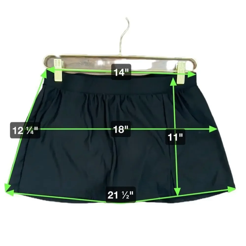 Miraclesuit X Talbots Skirt Swim Bottom Women's 6 Black Light Control Stretch‎